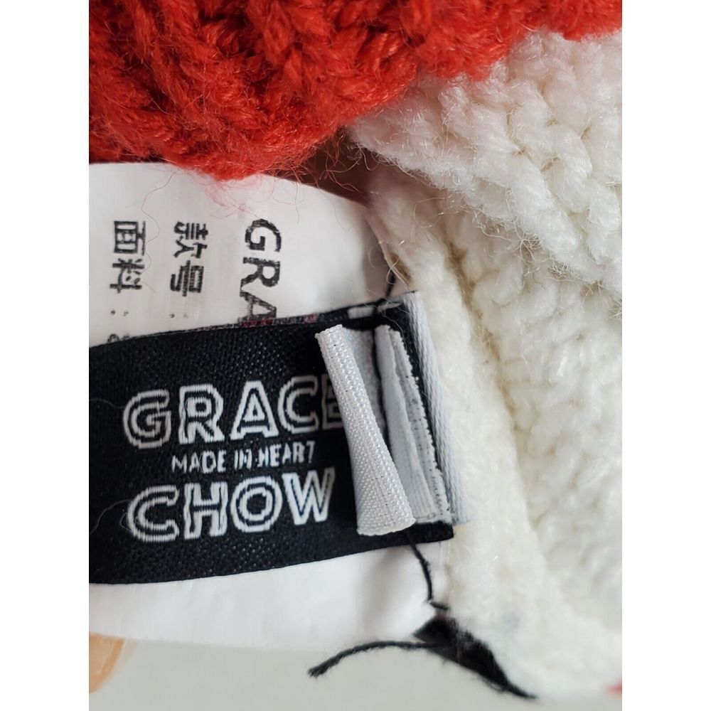 Grace Chow x Chibi Maruko Chan Knit Sweater Japanese Womens S Ivory White Red LS - Picture 7 of 11